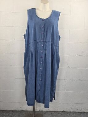 Liz&Me Essentials Vintage Sleeveless Denim Jumper Dress